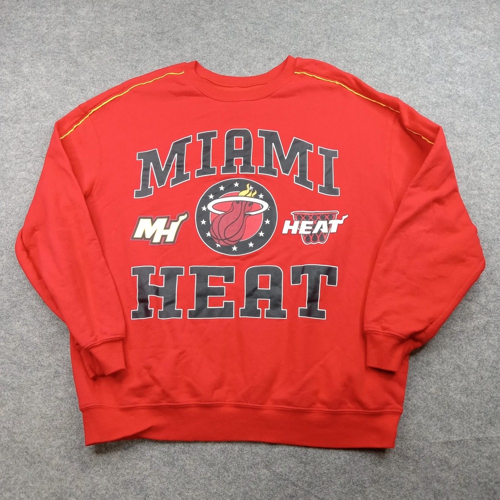 Miami Heat Sweater Mens XL Red NBA Basketball Crewneck Sweatshirt 2022